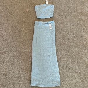 Glassons baby blue 2 piece set/ maxi skirt and tube top